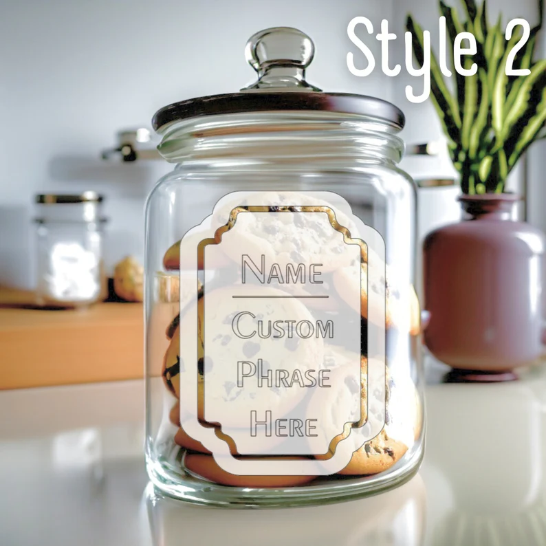 Personalized Etched Glass Cookie Jar