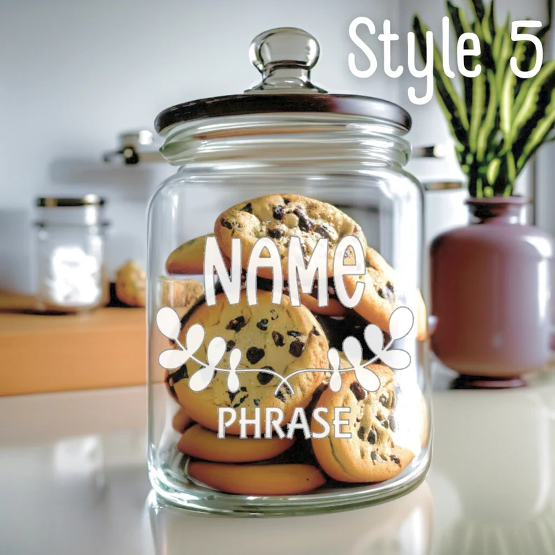 Personalized Etched Glass Cookie Jar