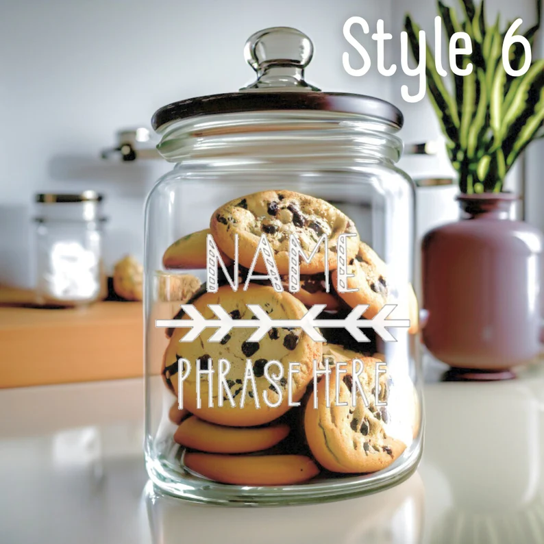 Personalized Etched Glass Cookie Jar